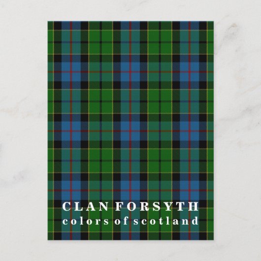 Colors of Scotland Clan Forsyth Tartan Briefkaart (Voorkant)