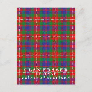 Colors of Scotland Clan Fraser of Lovat Tartan Briefkaart