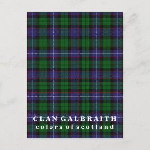 Colors of Scotland Clan Galbraith Tartan Briefkaart