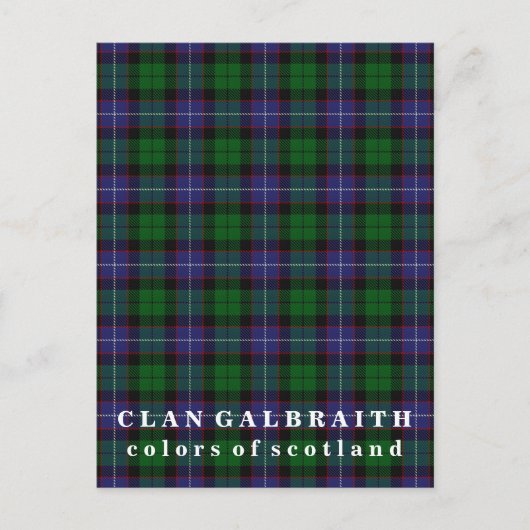 Colors of Scotland Clan Galbraith Tartan Briefkaart (Voorkant)