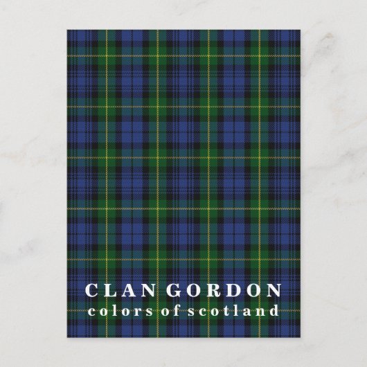 Colors of Scotland Clan Gordon Tartan Briefkaart (Voorkant)