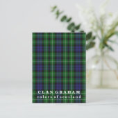 Colors of Scotland Clan Graham Tartan Briefkaart (Staand voorkant)