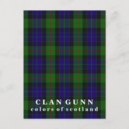 Colors of Scotland Clan Gunn Tartan Briefkaart (Voorkant)