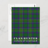 Colors of Scotland Clan Hunter Tartan Briefkaart (Voorkant / Achterkant)