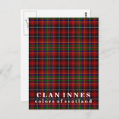 Colors of Scotland Clan Innes Tartan Briefkaart (Voorkant / Achterkant)