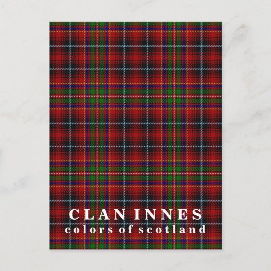 Colors of Scotland Clan Innes Tartan Briefkaart (Voorkant)