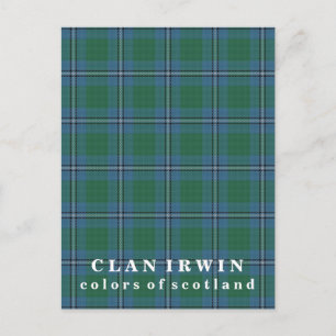 Colors of Scotland Clan Irwin Tartan Briefkaart
