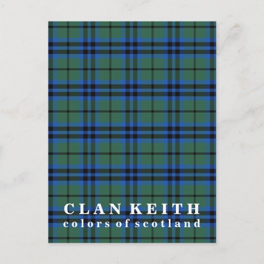 Colors of Scotland Clan Keith Tartan Briefkaart (Voorkant)