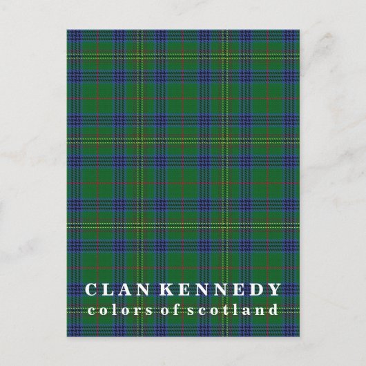 Colors of Scotland Clan Kennedy Tartan Briefkaart (Voorkant)