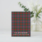 Colors of Scotland Clan Kidd Tartan Briefkaart (Staand voorkant)