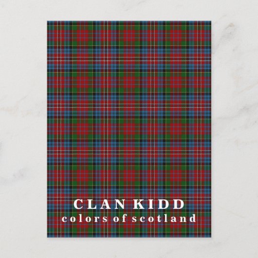Colors of Scotland Clan Kidd Tartan Briefkaart (Voorkant)