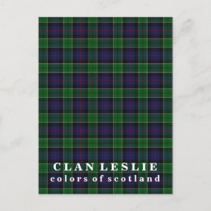 Colors of Scotland Clan Leslie Tartan Briefkaart