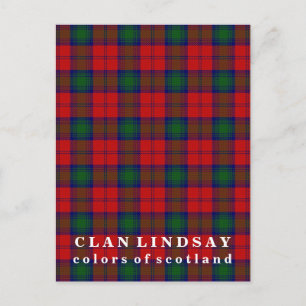 Colors of Scotland Clan Lindsay Tartan Briefkaart