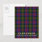 Colors of Scotland Clan Logan Tartan Briefkaart (Voorkant / Achterkant)