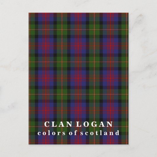Colors of Scotland Clan Logan Tartan Briefkaart (Voorkant)