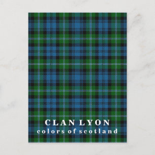 Colors of Scotland Clan Lyon Tartan Briefkaart