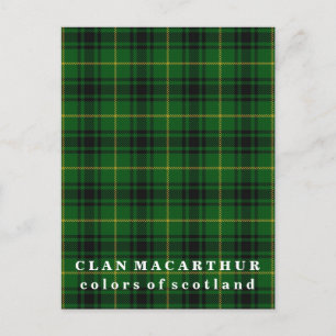 Colors of Scotland Clan MacArthur Tartan Briefkaart
