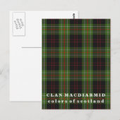 Colors of Scotland Clan MacDiarmid Tartan Briefkaart (Voorkant / Achterkant)