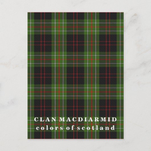 Colors of Scotland Clan MacDiarmid Tartan Briefkaart (Voorkant)