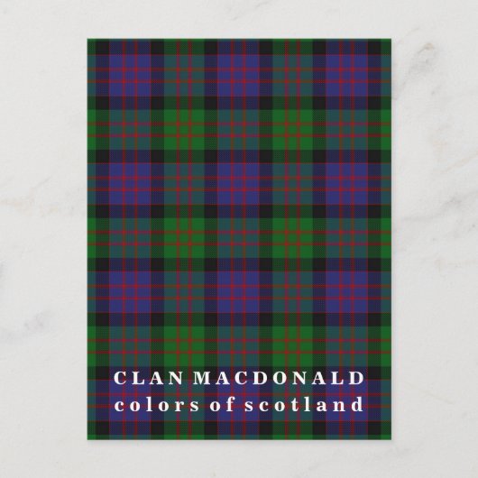 Colors of Scotland Clan MacDonald Tartan Briefkaart (Voorkant)