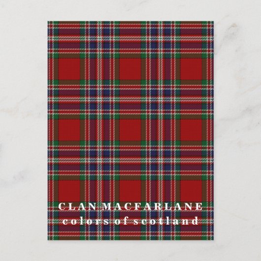 Colors of Scotland Clan MacFarlane Tartan Briefkaart (Voorkant)