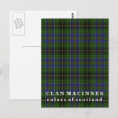 Colors of Scotland Clan MacInnes Tartan Briefkaart (Voorkant / Achterkant)