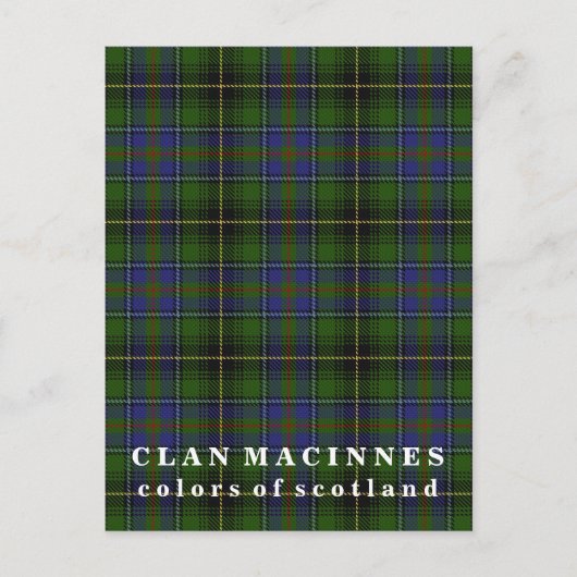 Colors of Scotland Clan MacInnes Tartan Briefkaart (Voorkant)