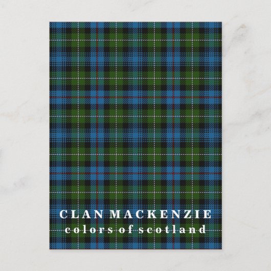 Colors of Scotland Clan MacKenzie Tartan Briefkaart (Voorkant)