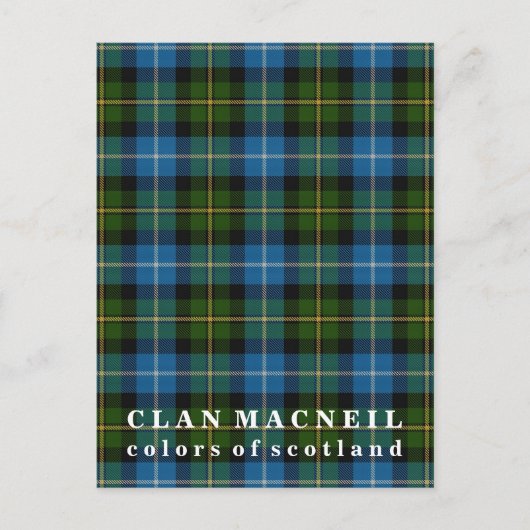 Colors of Scotland Clan MacNeil Tartan Briefkaart (Voorkant)