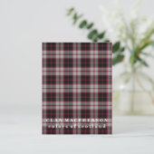 Colors of Scotland Clan MacPherson Tartan Briefkaart (Staand voorkant)