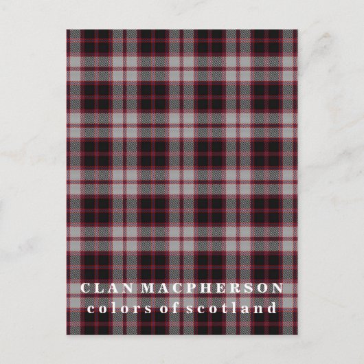 Colors of Scotland Clan MacPherson Tartan Briefkaart (Voorkant)