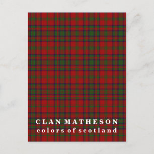 Colors of Scotland Clan Matheson Tartan Briefkaart