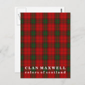Colors of Scotland Clan Maxwell Tartan Briefkaart (Voorkant / Achterkant)