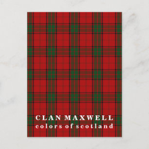 Colors of Scotland Clan Maxwell Tartan Briefkaart