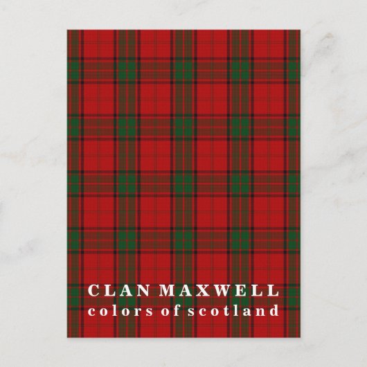Colors of Scotland Clan Maxwell Tartan Briefkaart (Voorkant)