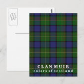 Colors of Scotland Clan Muir Tartan Briefkaart (Voorkant / Achterkant)