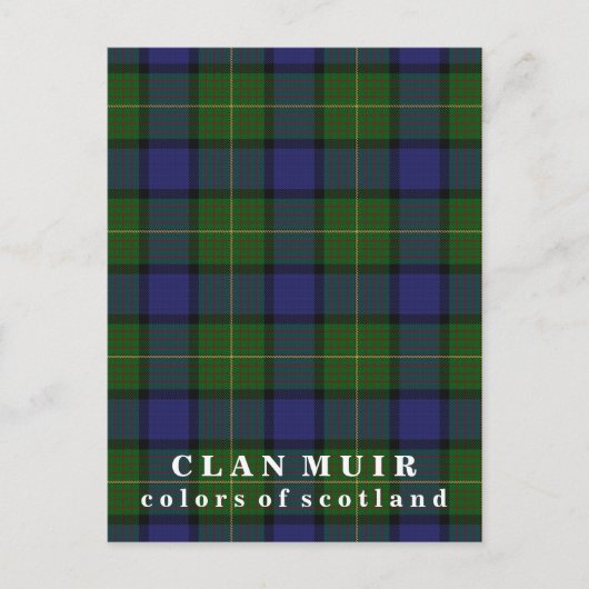 Colors of Scotland Clan Muir Tartan Briefkaart (Voorkant)