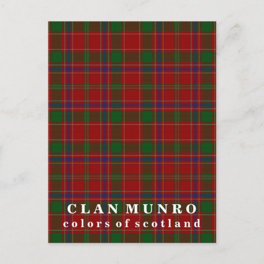 Colors of Scotland Clan Munro Tartan Briefkaart (Voorkant)