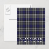 Colors of Scotland Clan Napier Tartan Briefkaart (Voorkant / Achterkant)