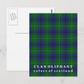 Colors of Scotland Clan Oliphant Tartan Briefkaart (Voorkant / Achterkant)