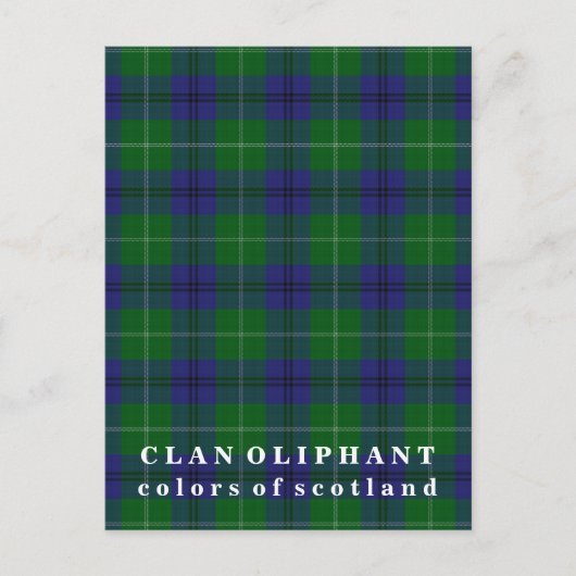 Colors of Scotland Clan Oliphant Tartan Briefkaart (Voorkant)