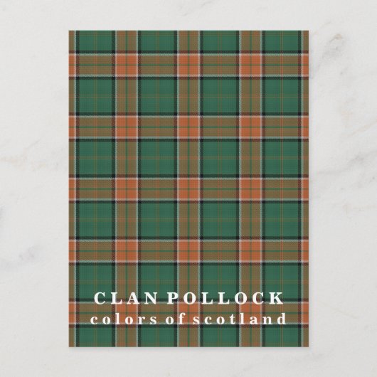 Colors of Scotland Clan Pollock Tartan Briefkaart (Voorkant)