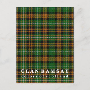 Colors of Scotland Clan Ramsay Hunting Tartan Briefkaart