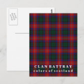 Colors of Scotland Clan Rattray Tartan Briefkaart (Voorkant / Achterkant)