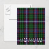 Colors of Scotland Clan Russell Tartan Briefkaart (Voorkant / Achterkant)