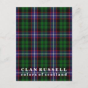 Colors of Scotland Clan Russell Tartan Briefkaart