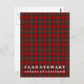 Colors of Scotland Clan Stewart Tartan Briefkaart (Voorkant / Achterkant)