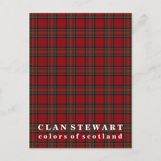 Colors of Scotland Clan Stewart Tartan Briefkaart (Voorkant)