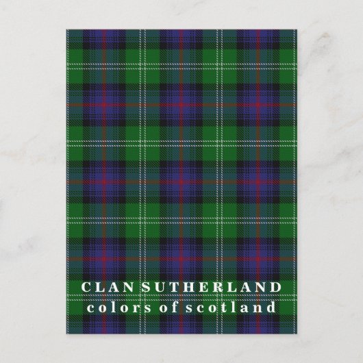 Colors of Scotland Clan Sutherland Tartan Briefkaart (Voorkant)