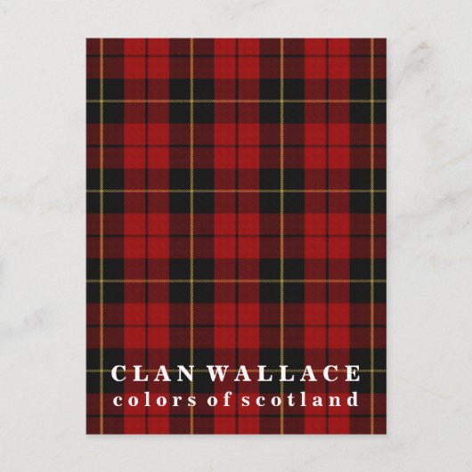 Colors of Scotland Clan Wallace Tartan Briefkaart (Voorkant)